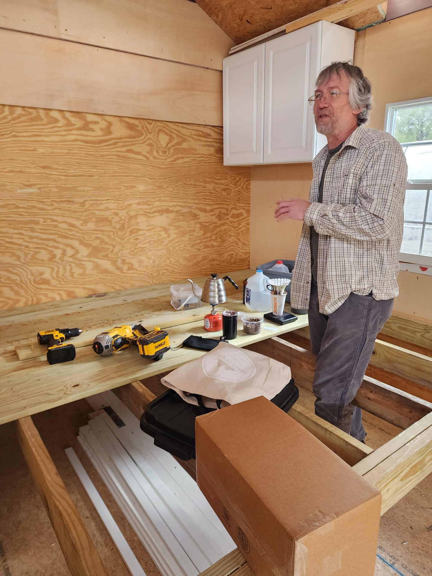 Tiny House Shell Built in 2022 and modified throughout 2023 and 2024, this well insulated 12x20 shed can be finished to be a tiny house, guest cottage, stand alone office or other useful space.