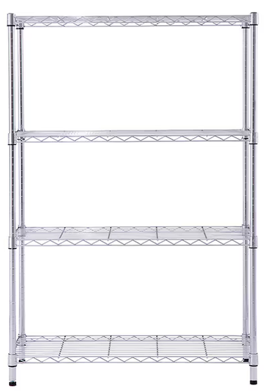 4 -Tier Chrome Metal Wire Utility Shelving Unit
